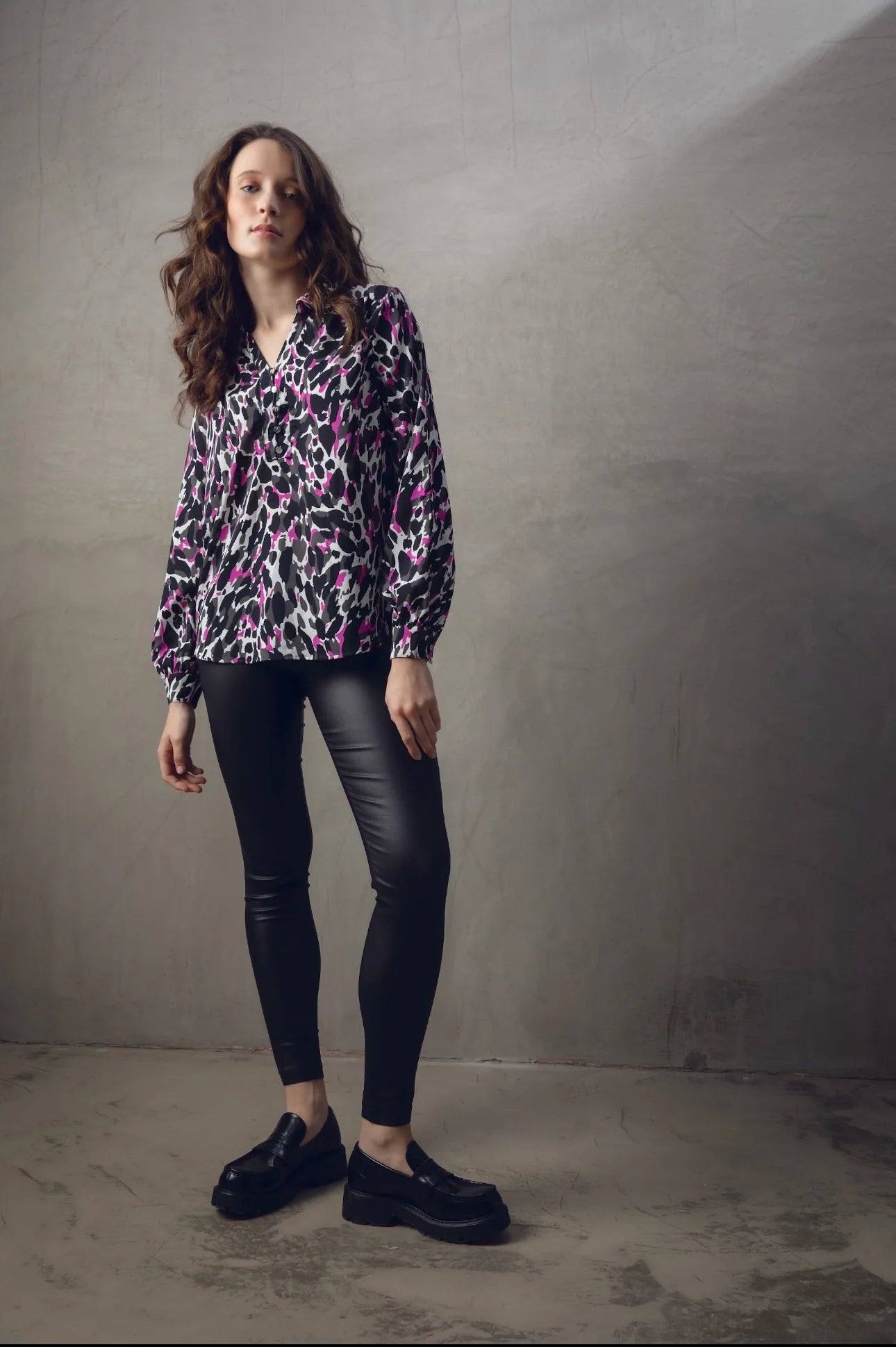 Marble - Blouse - Magenta - 7692 222